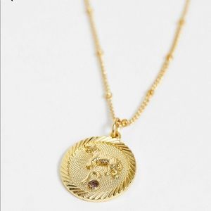 Reclaimed Vintage 14k gold plate Leo necklace